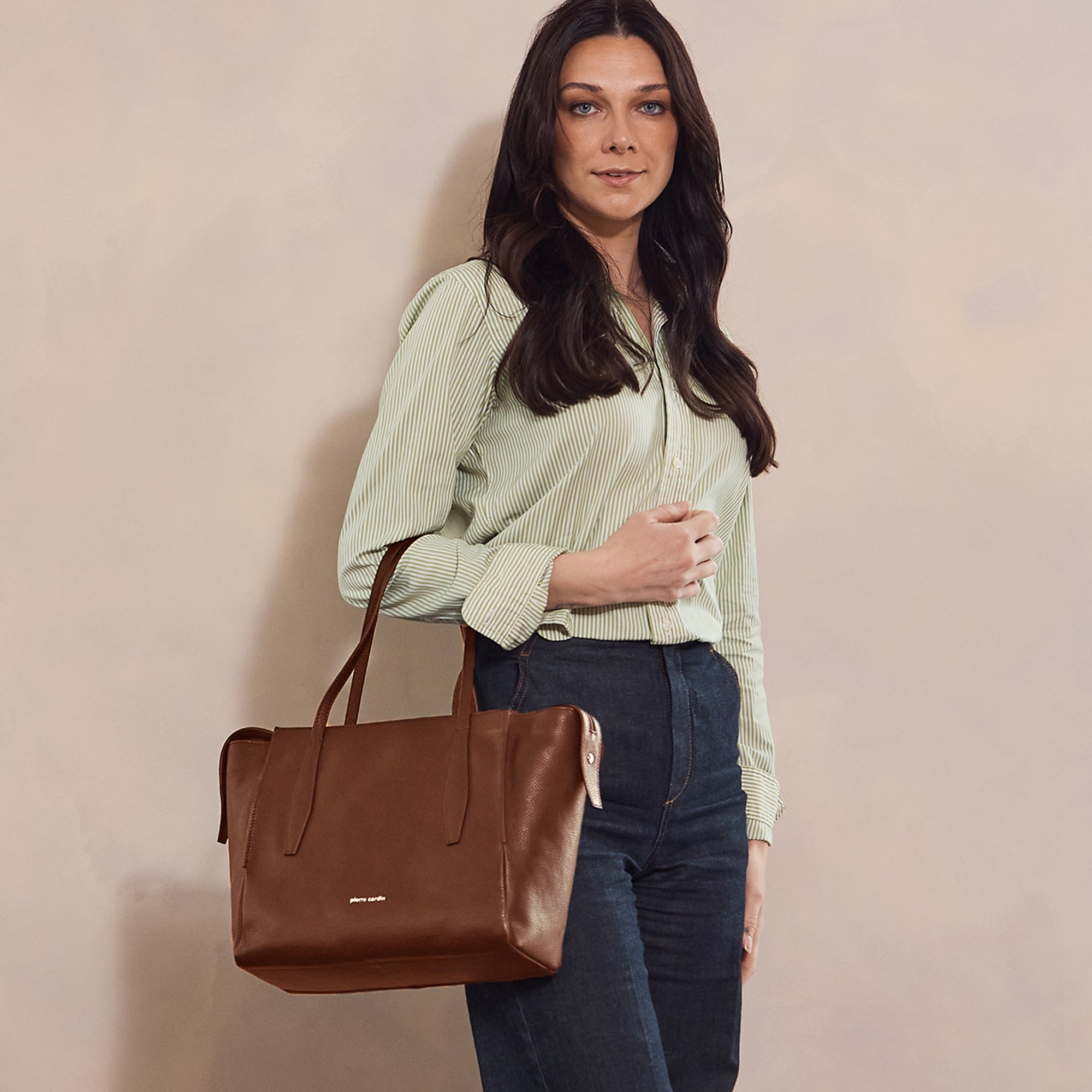 Pierre Cardin Ladies Leather Shopper Tote