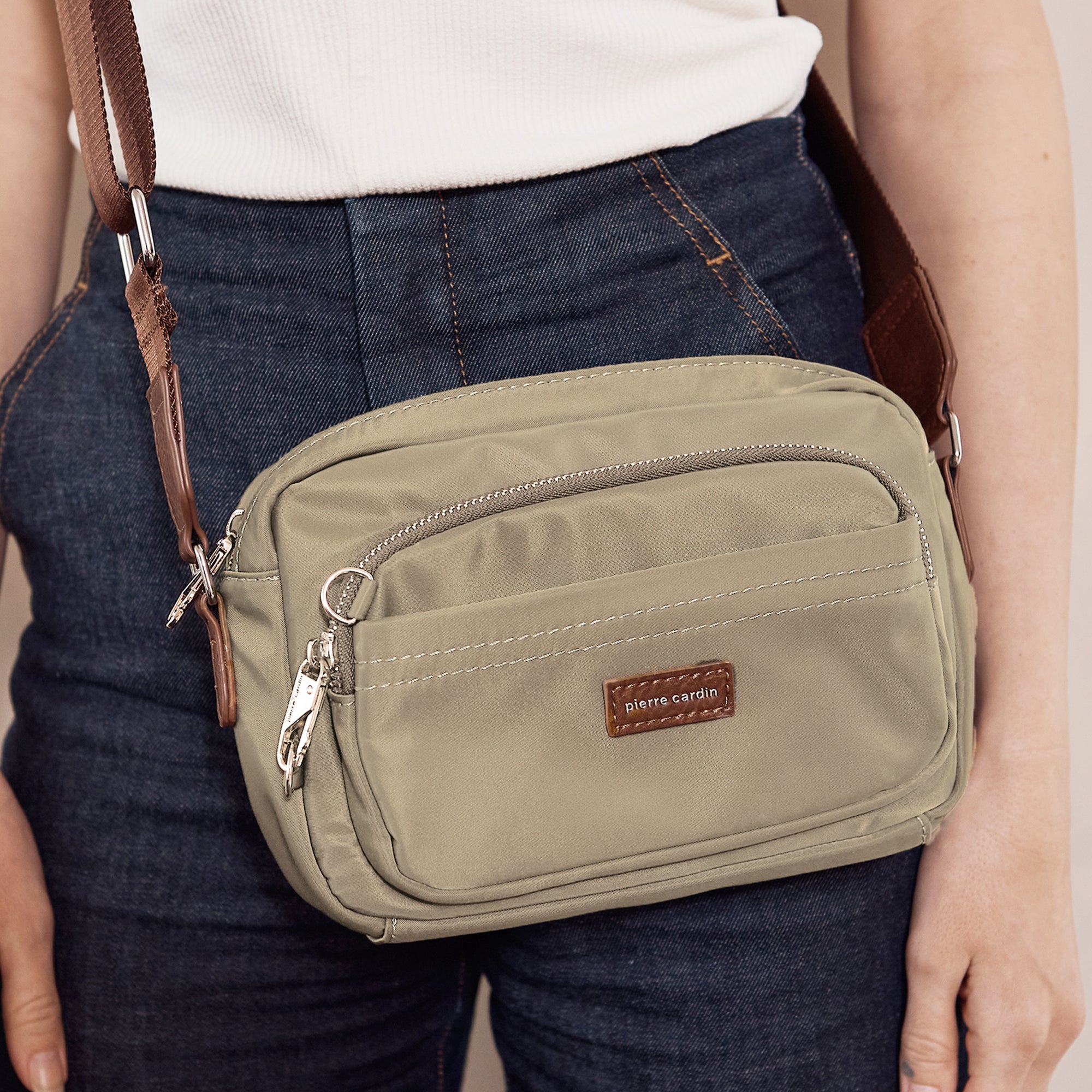 Pierre Cardin RFID Anti-Theft Nylon Crossbody Bag