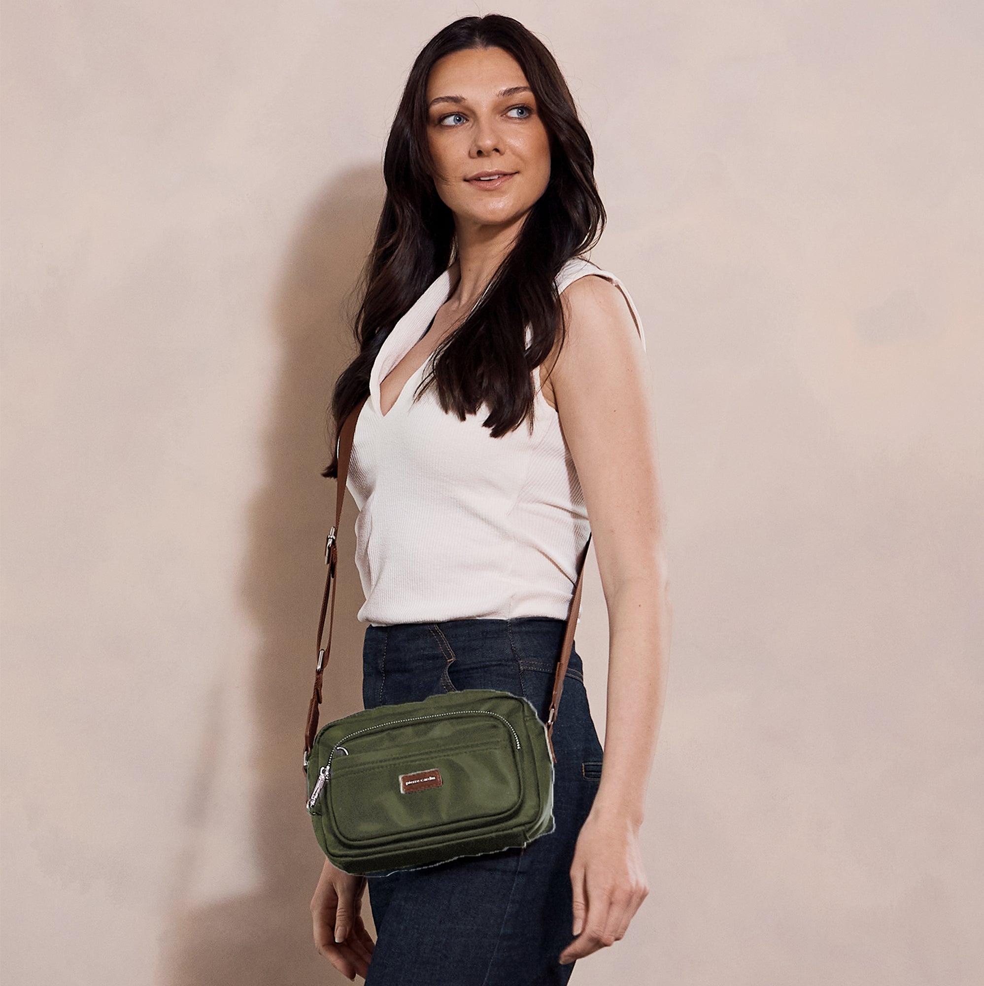 Pierre Cardin RFID Anti-Theft Nylon Crossbody Bag