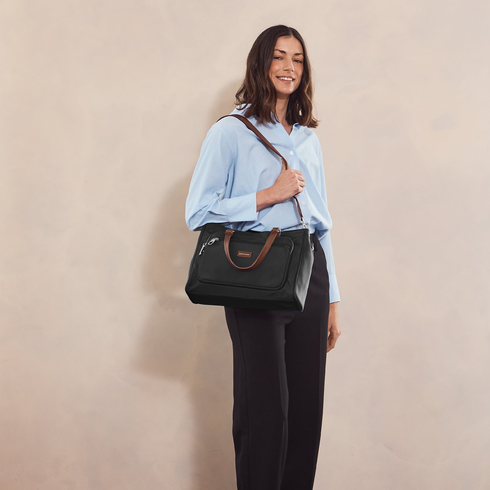 Pierre Cardin RFID Anti-Theft Nylon Mini Tote with Crossbody
