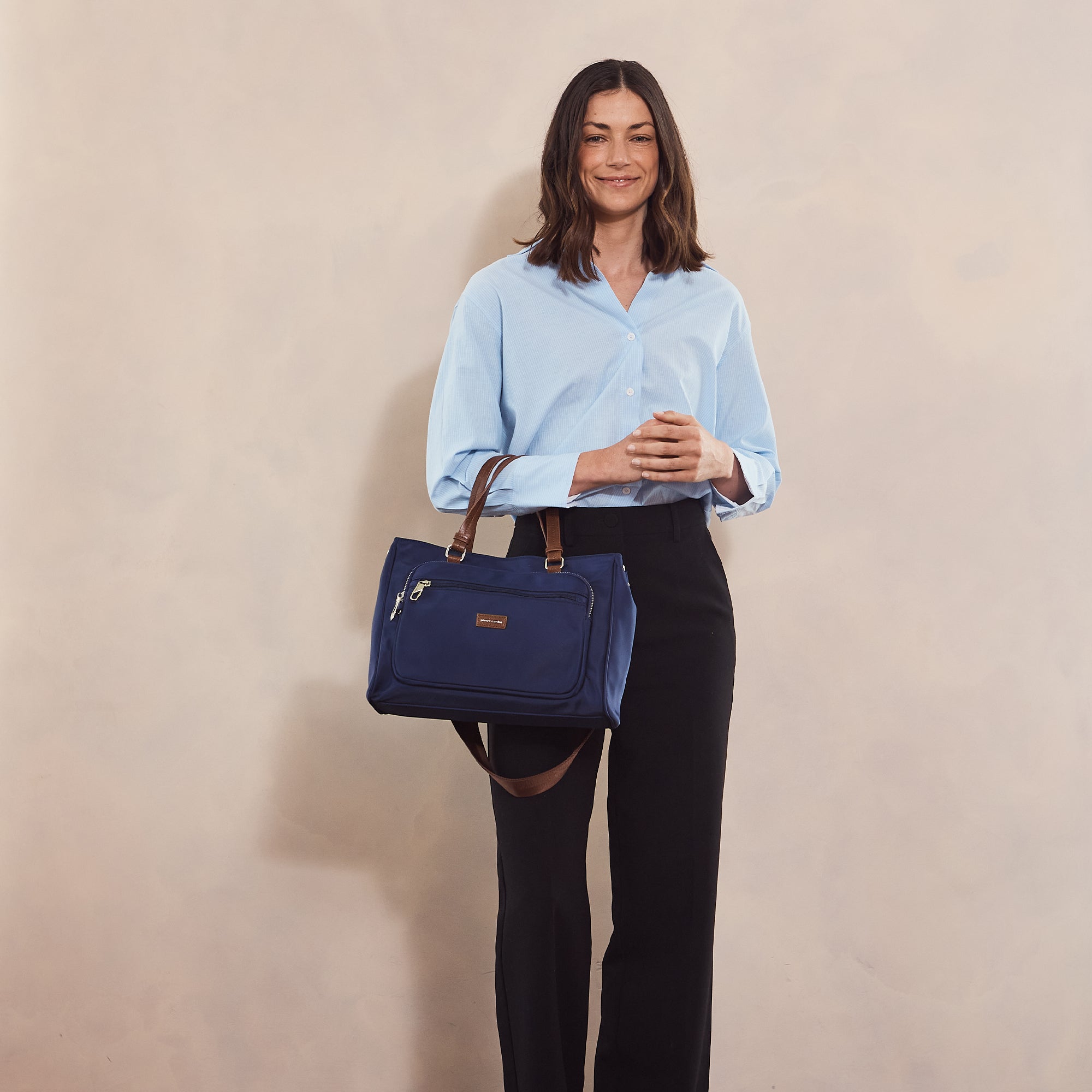 Pierre Cardin RFID Anti-Theft Nylon Mini Tote with Crossbody