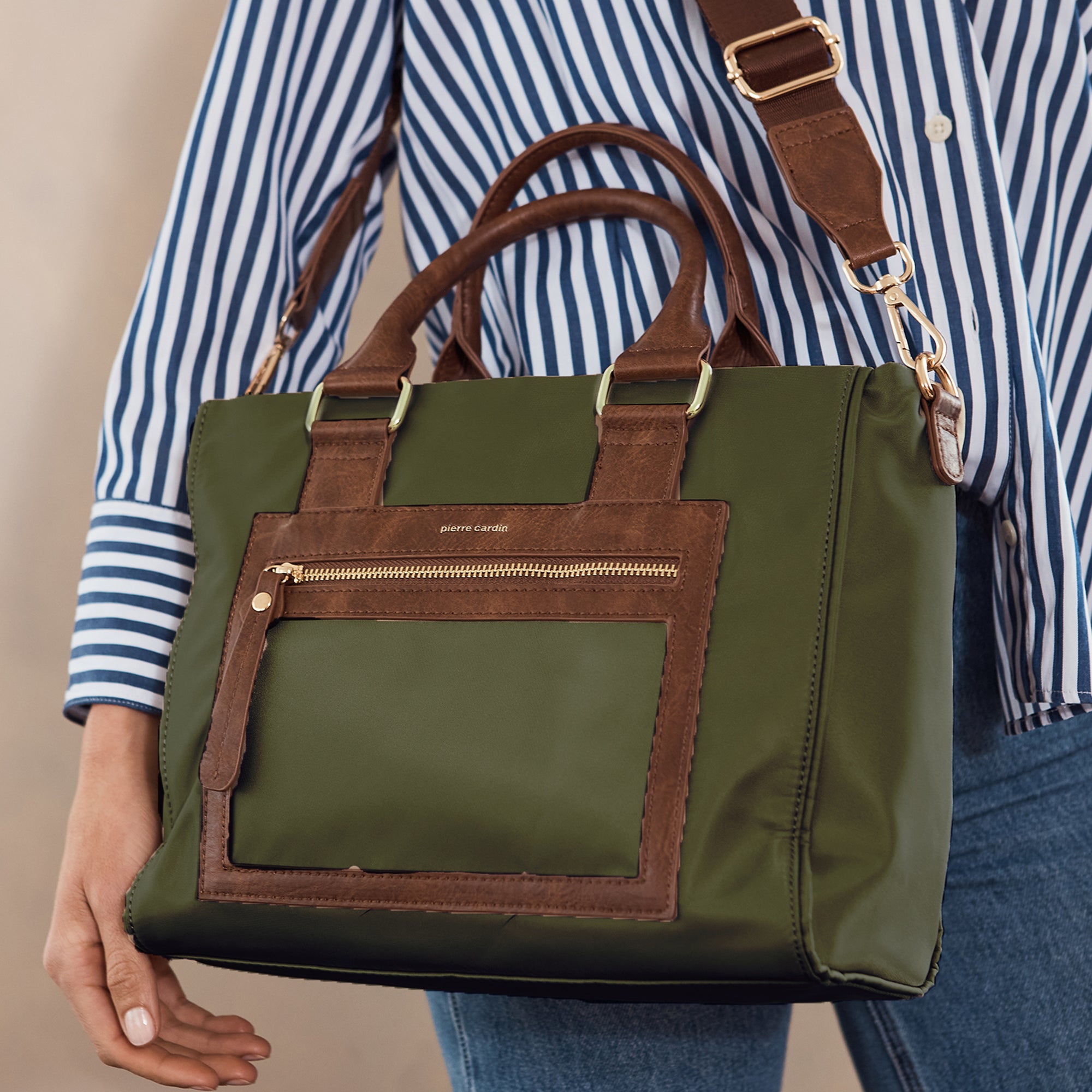 Pierre Cardin RFID Lightweight Nylon Mini Tote with Crossbody