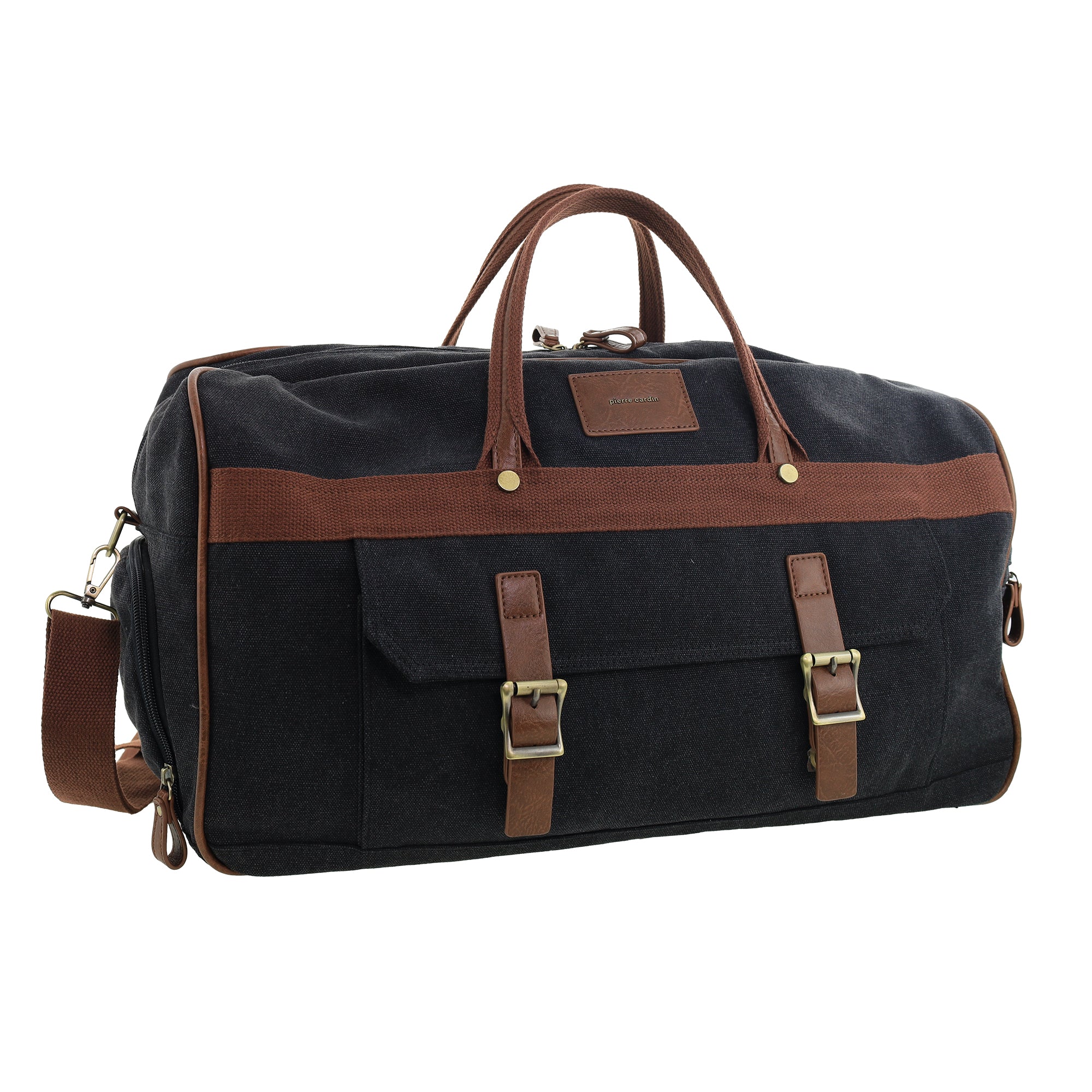 Pierre Cardin Canvas Buckle Overnight Bag