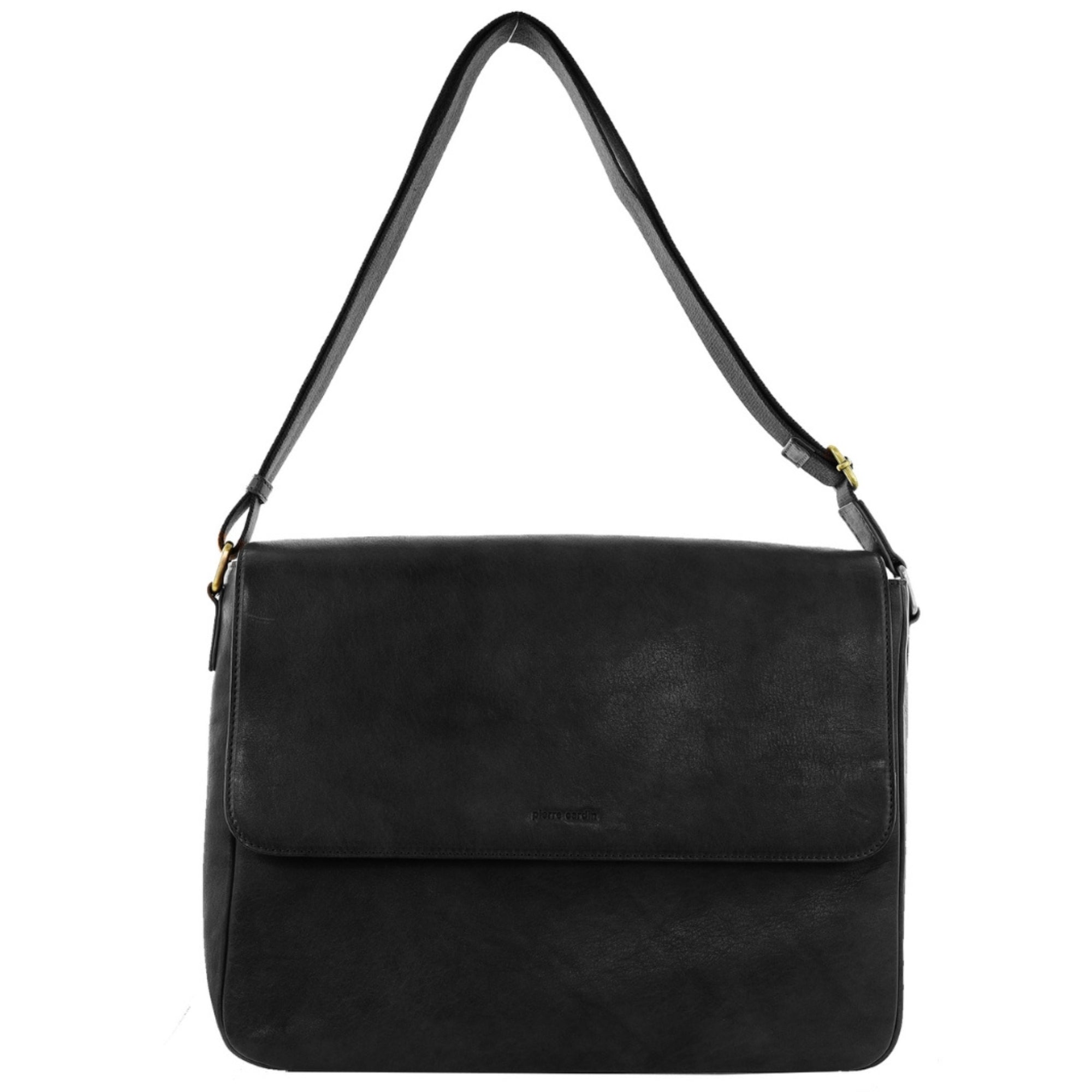 Pierre Cardin Mens Leather Messenger Bag