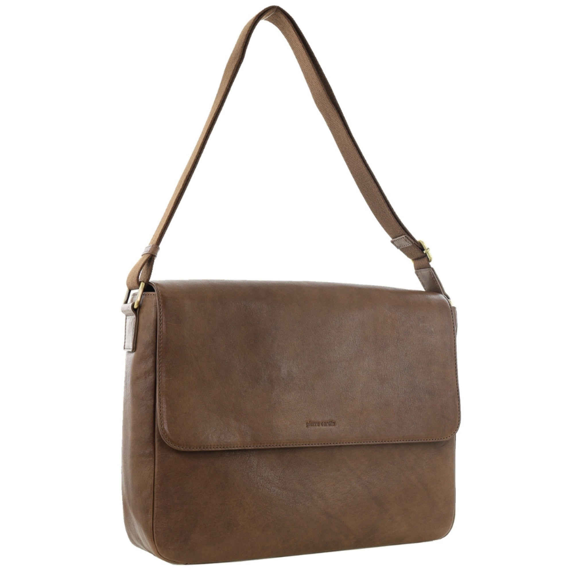 Pierre Cardin Mens Leather Messenger Bag