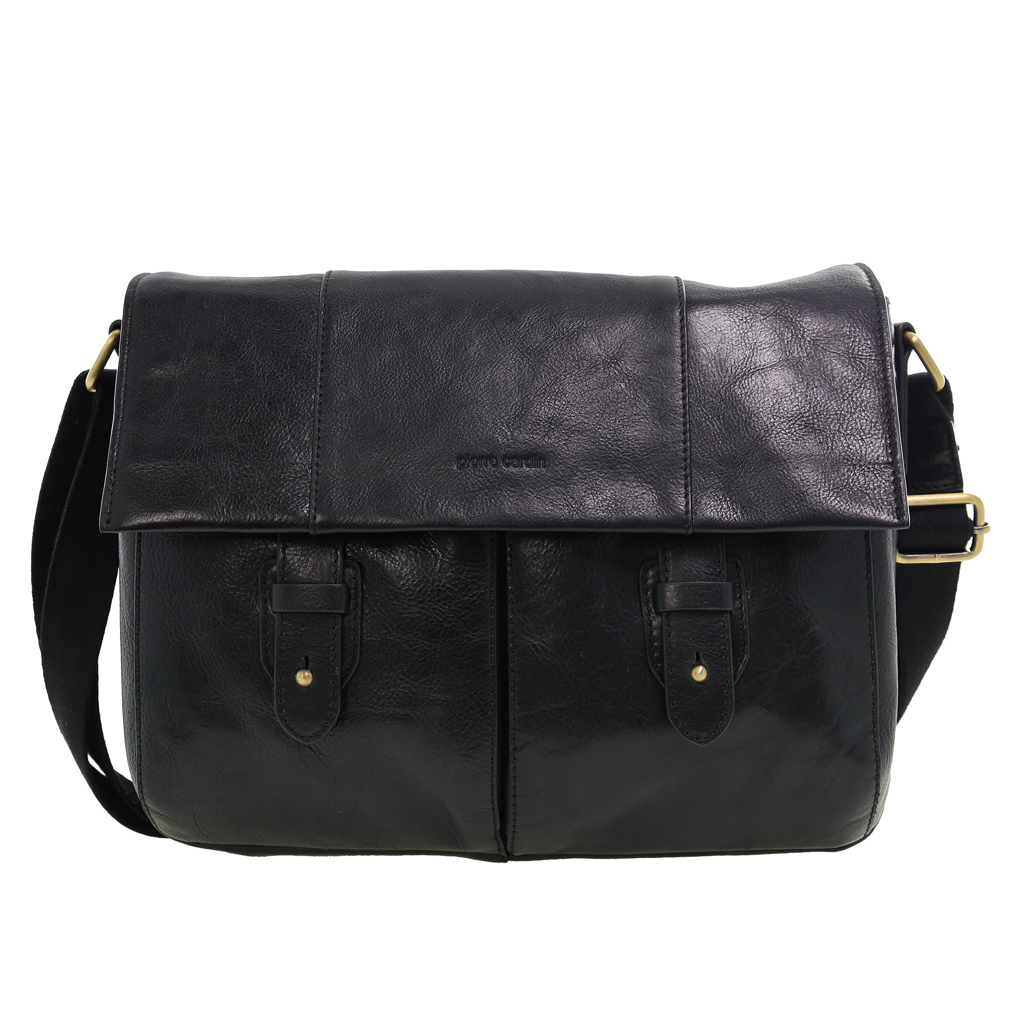 Pierre Cardin Men's Leather Messenger Bag
