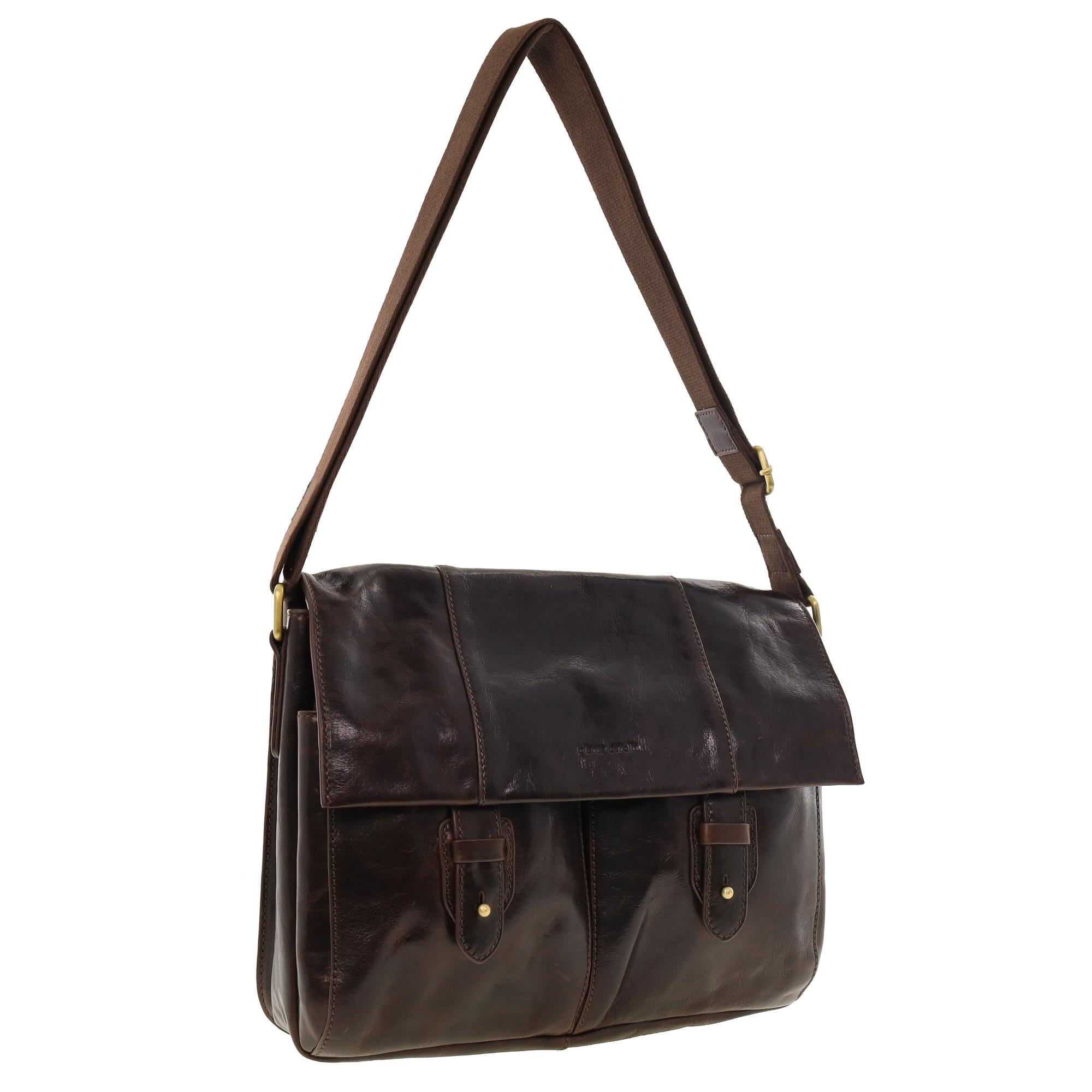 Pierre Cardin Men's Leather Messenger Bag