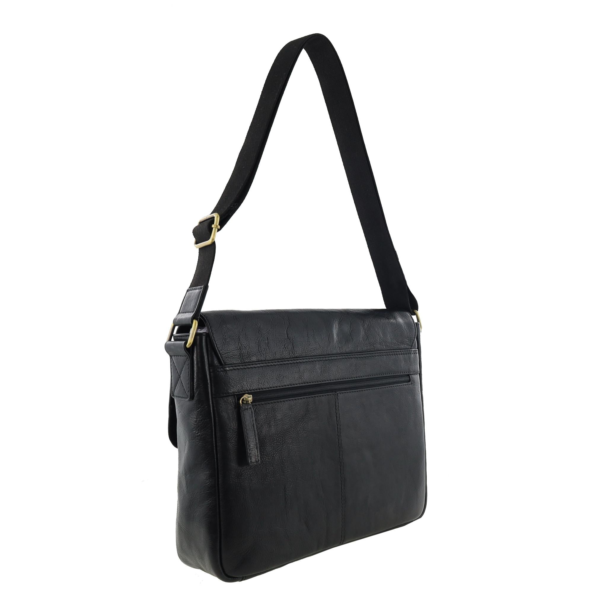 Pierre Cardin Men's Leather Classic Messenger/Computer Bag
