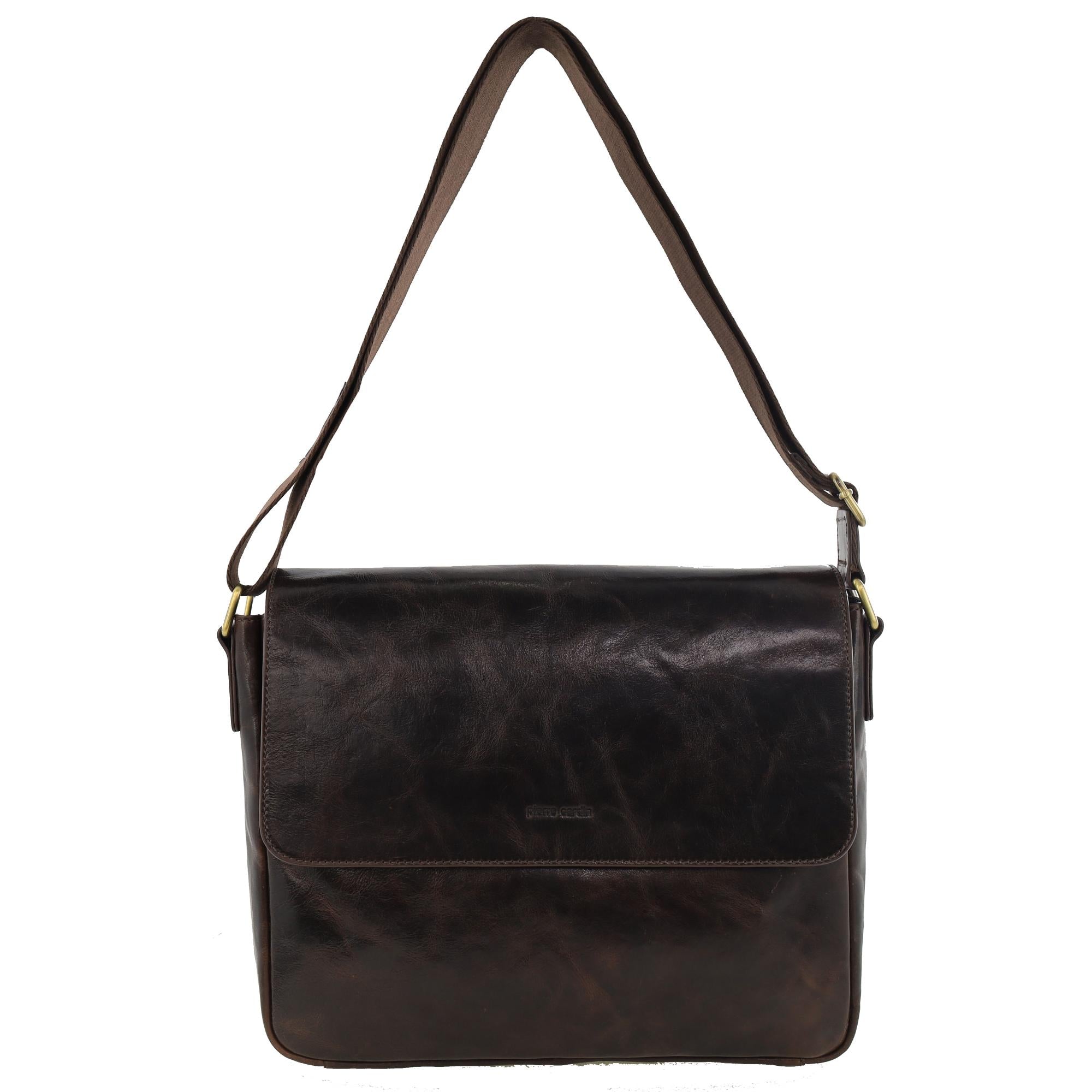 Pierre Cardin Men's Leather Classic Messenger/Computer Bag