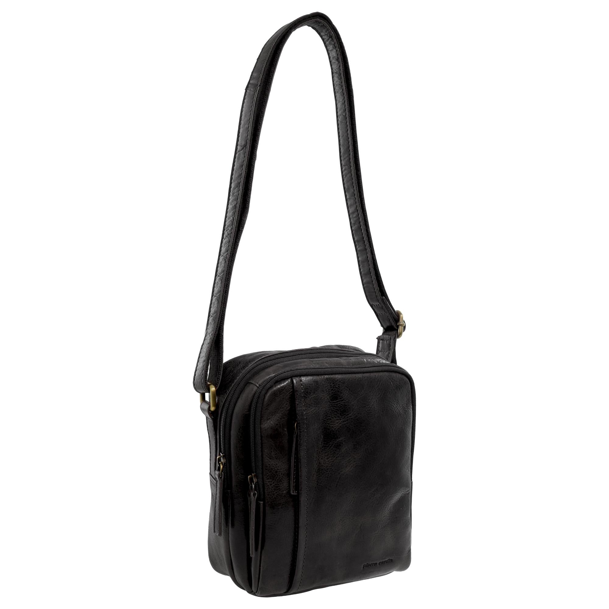 Pierre Cardin Men's Leather Classic Cross-Body Bag
