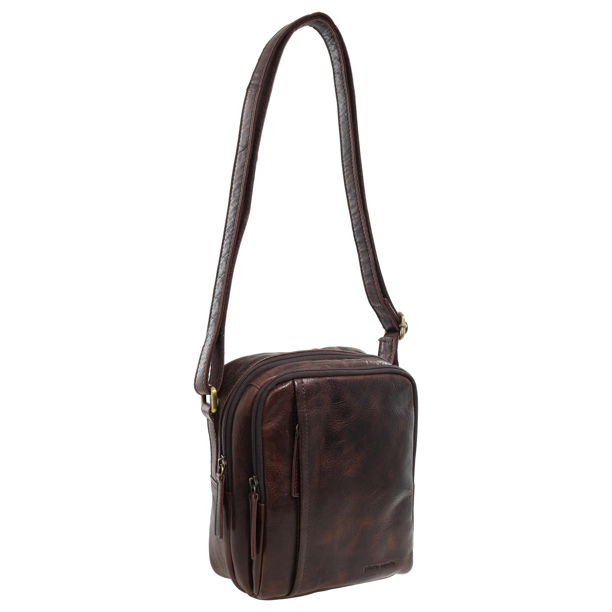 Pierre Cardin Men's Leather Classic Cross-Body Bag