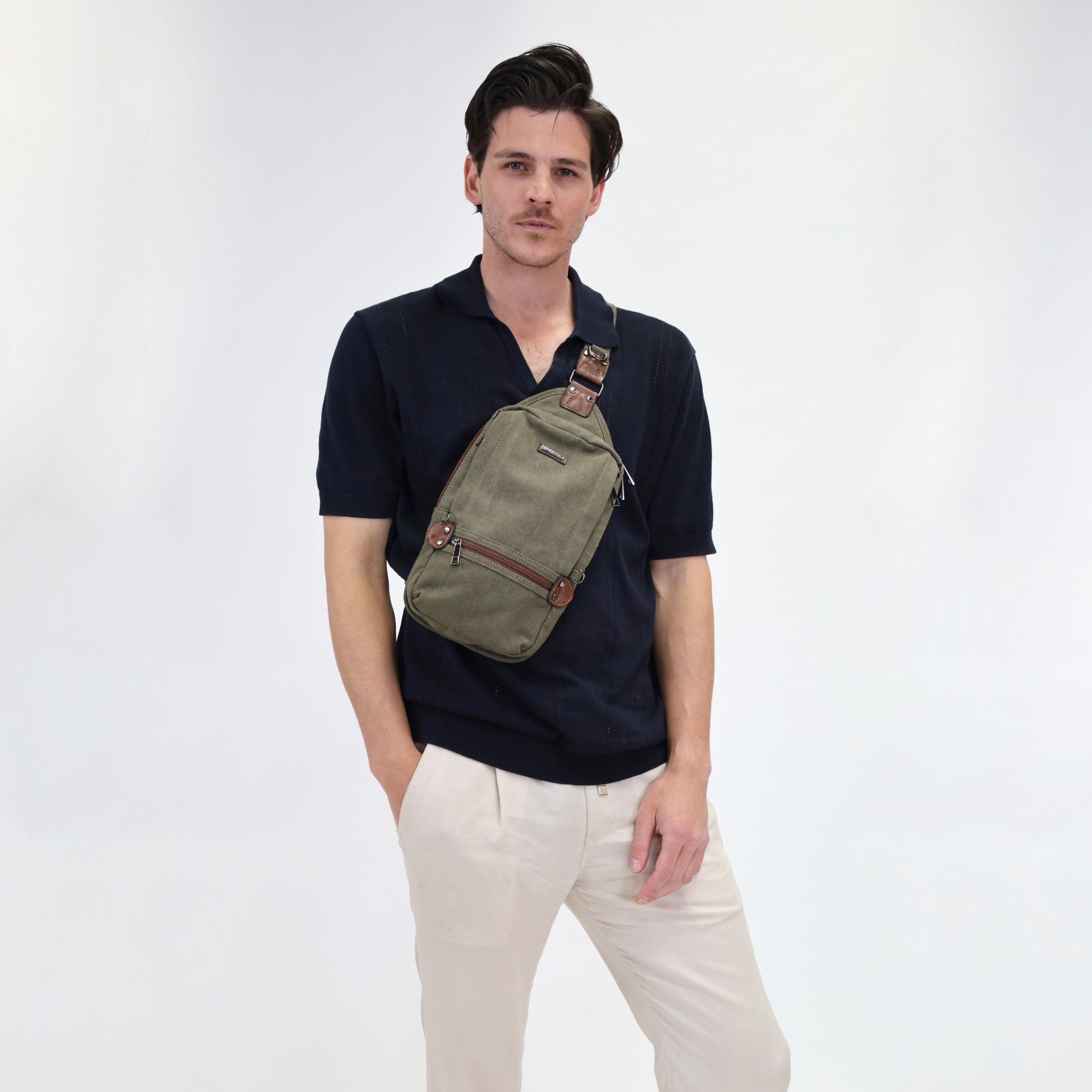 Pierre Cardin Canvas Cross Body Bag