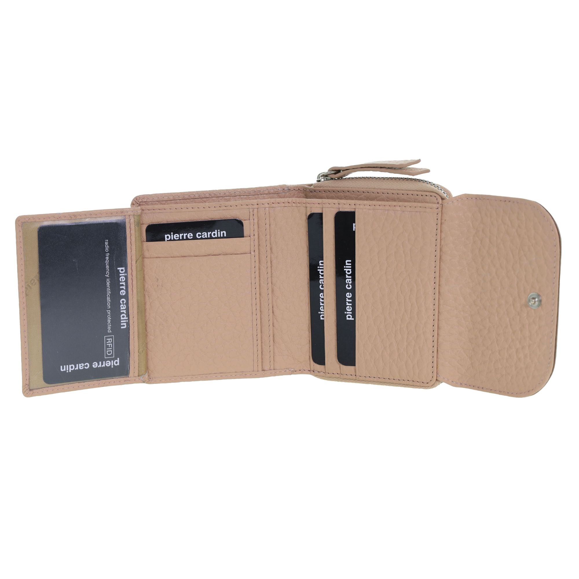 Pierre Cardin Ladies Leather Tri-Fold Tab Wallet