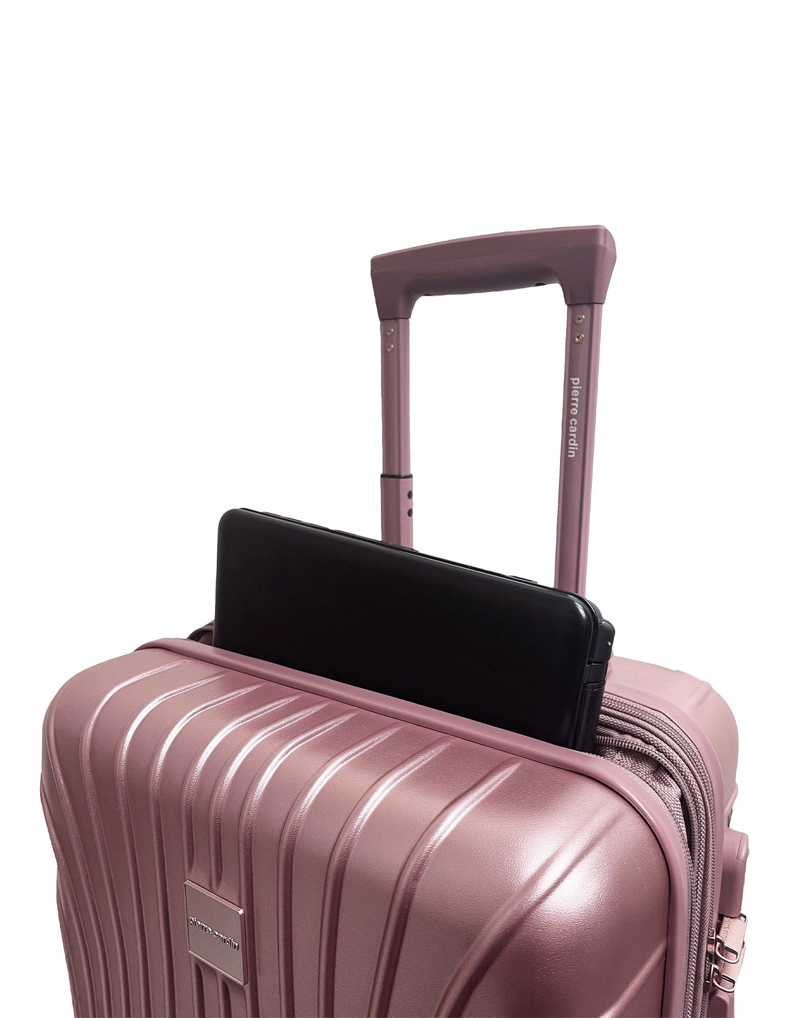 Hard Shell Luggage PC 3248LC ROSE+PC3761 Pierre Cardin Rose Hard Shell LARGE and CABIN Bundle 2-Piece Set + Assorted Luggage Tag