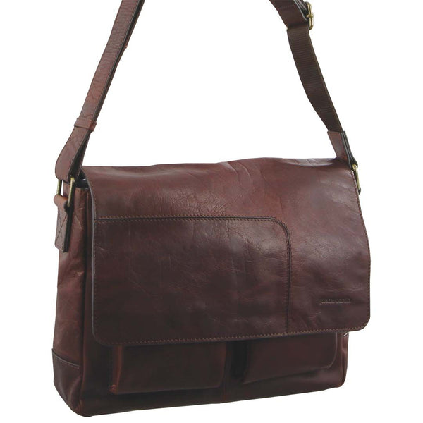 Pierre Cardin Rustic Leather Computer/Messenger Bag