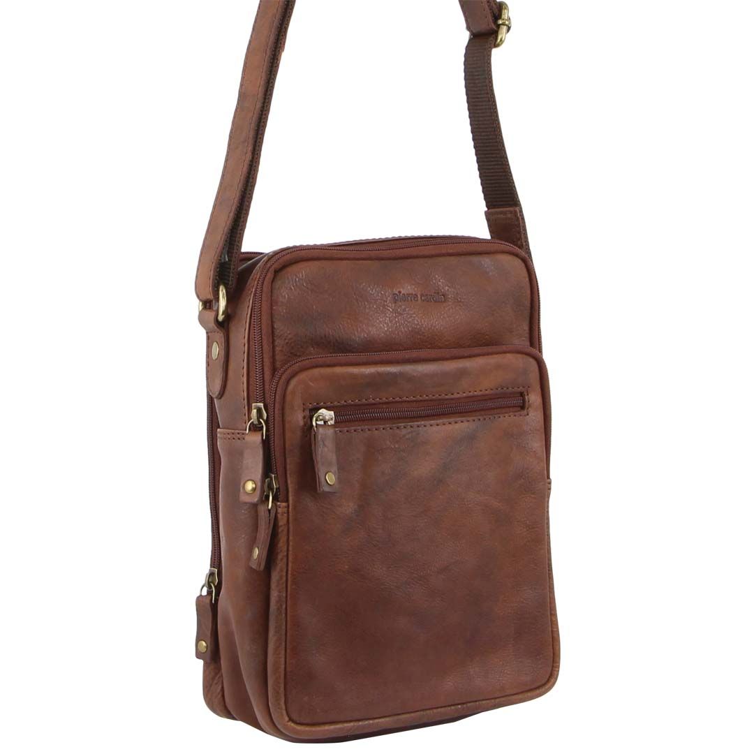 Pierre Cardin Rustic Leather Crossbody Bag