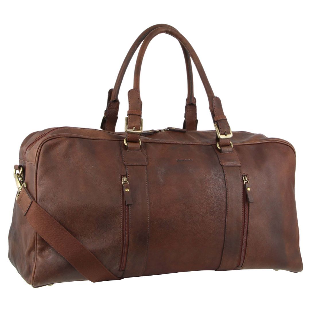 Pierre Cardin Rustic Leather Business Overnight Bag