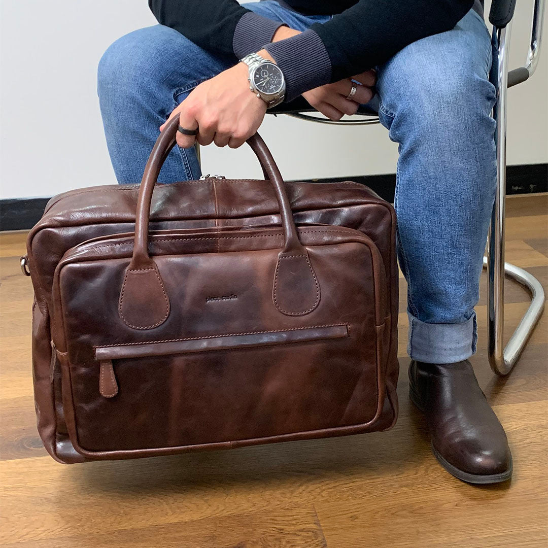 Pierre Cardin Rustic Leather Business Bag