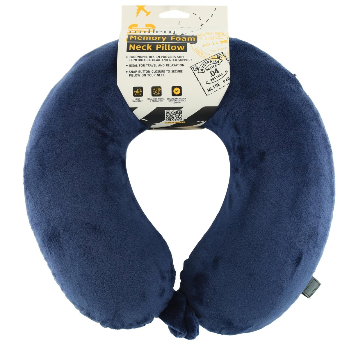 Milleni Travel Memory Foam Neck Pillow in Navy
