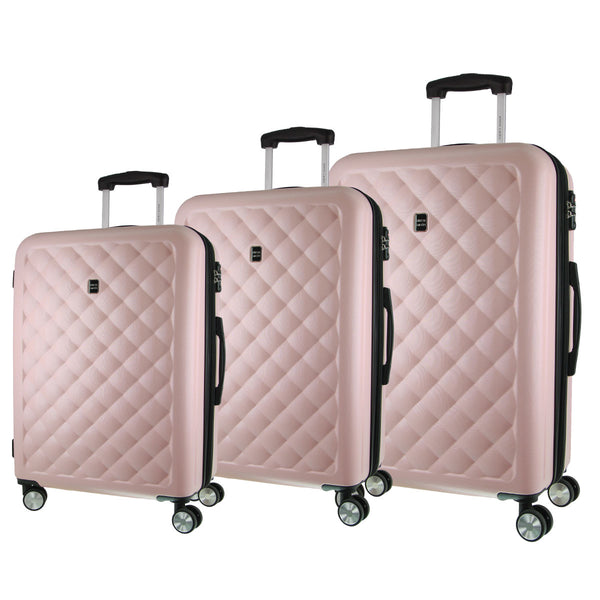 Pierre Cardin Hard Shell 3-Piece Luggage Set in Rose (PC3762 ROSE)