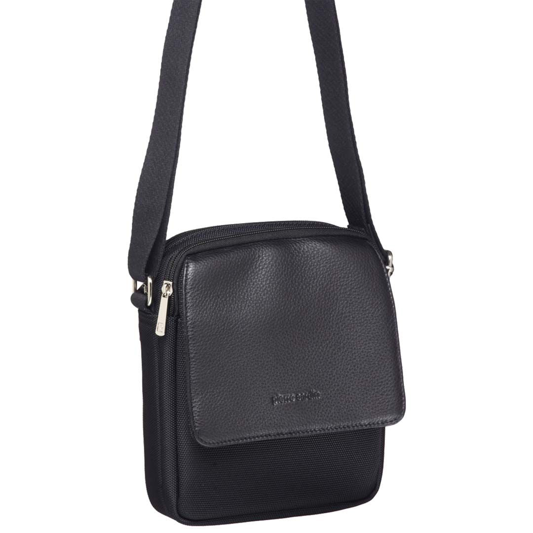 Pierre Cardin Nylon with Leather Trim Travel Bag in Black