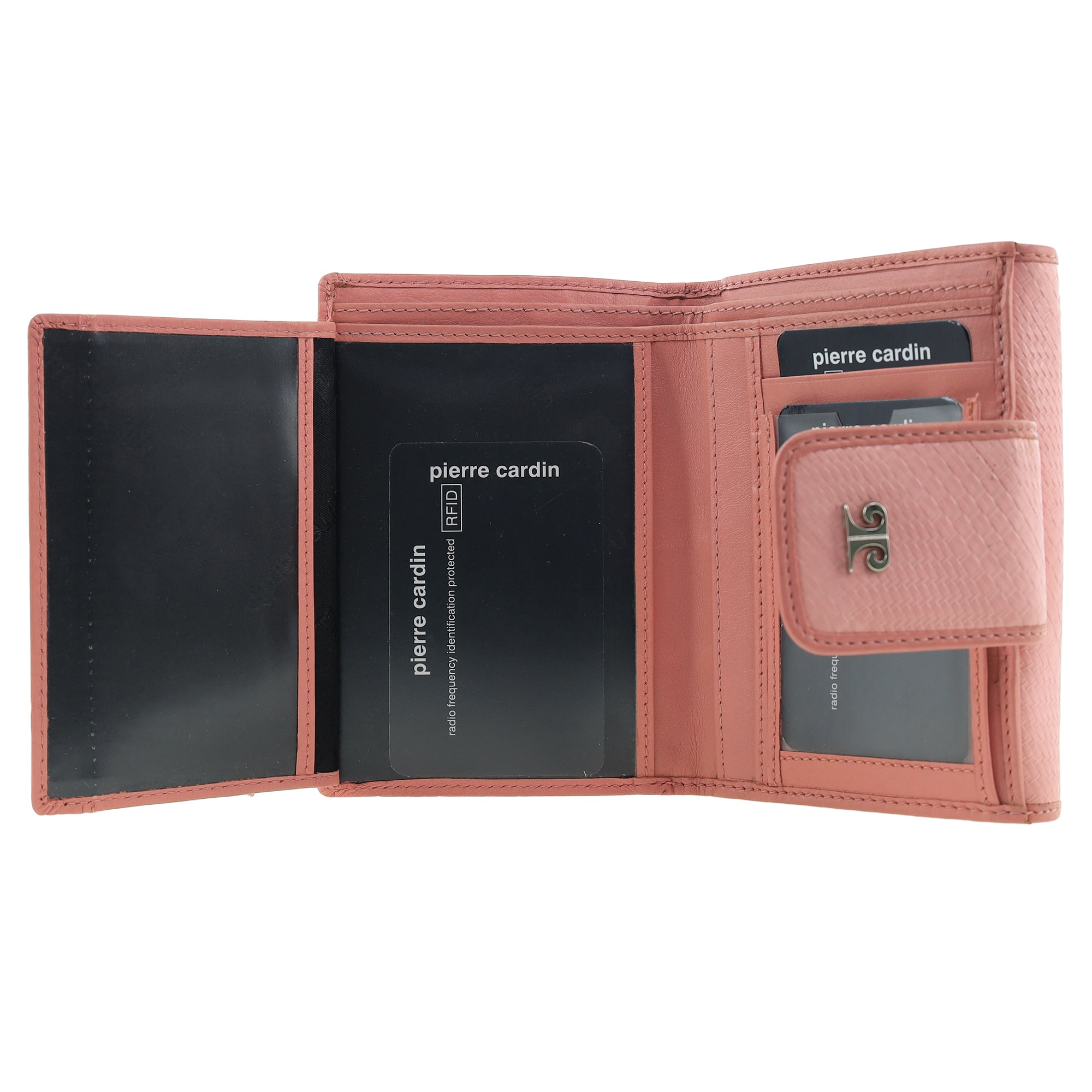 Pierre Cardin Genuine Leather Ladies Tri-Fold Wallet in Pink