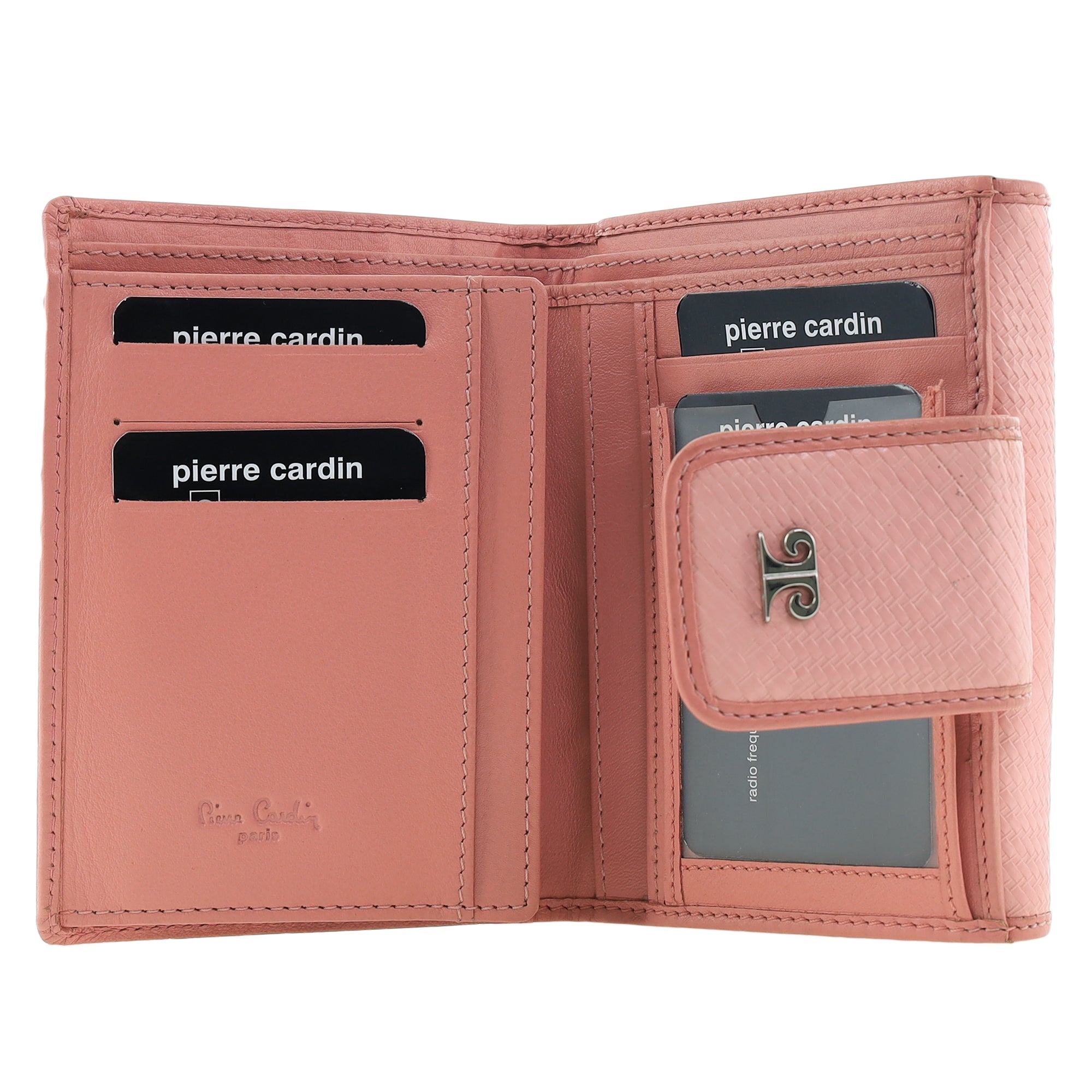 Pierre Cardin Genuine Leather Ladies Tri-Fold Wallet in Pink