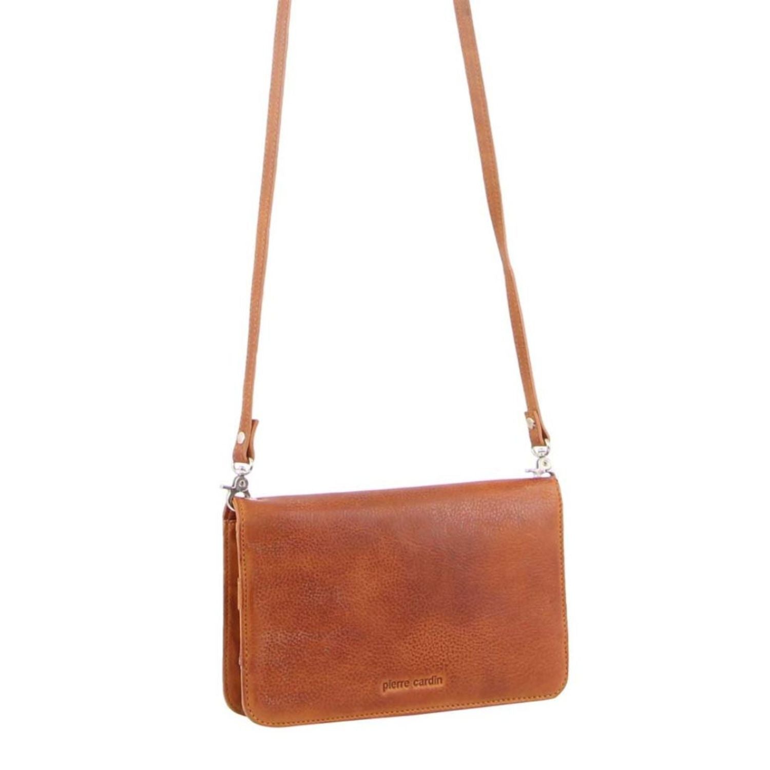 Pierre Cardin Genuine Leather Clutch/Wallet Bag in Cognac