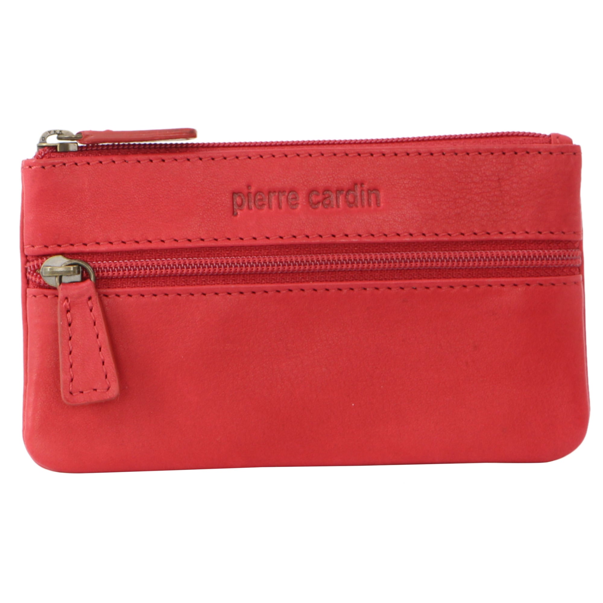 Pierre Cardin Leather Coin Purse/Key Holder in Red