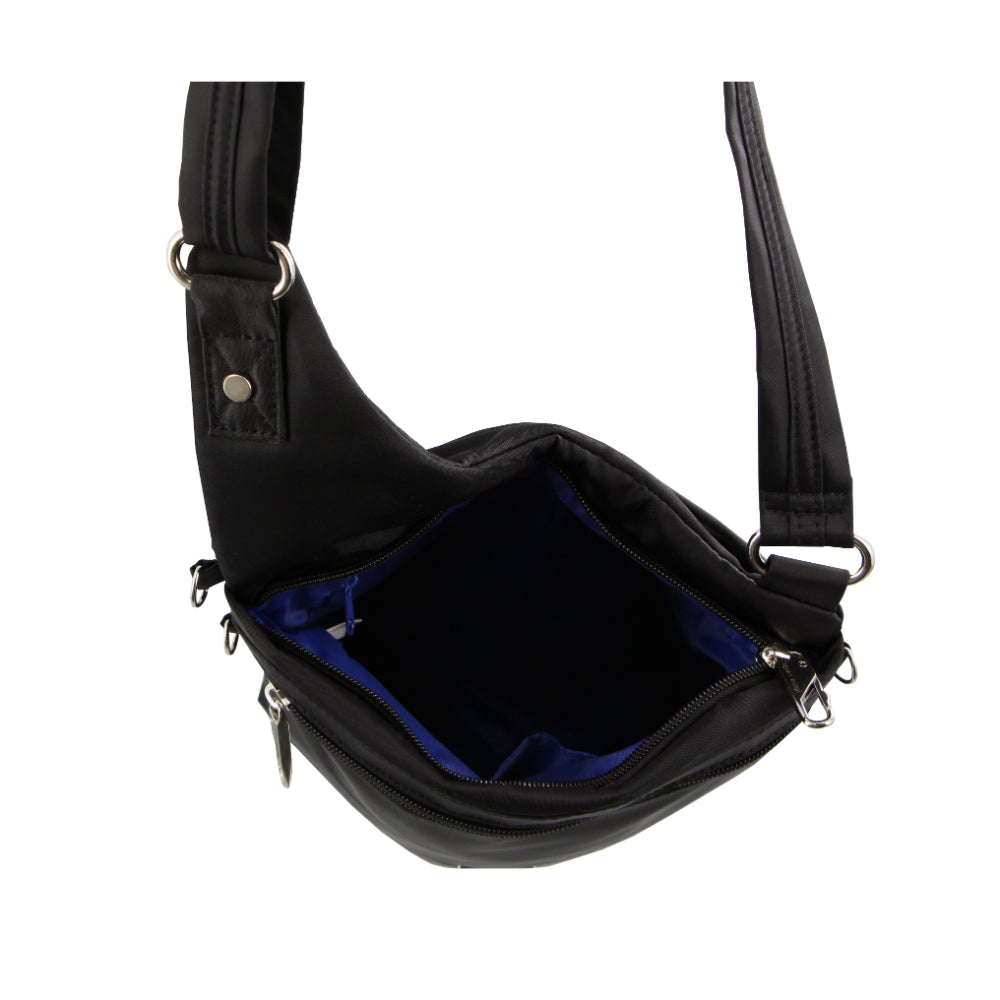 Pierre Cardin Nylon Anti-Theft Cross Body Bag in Black