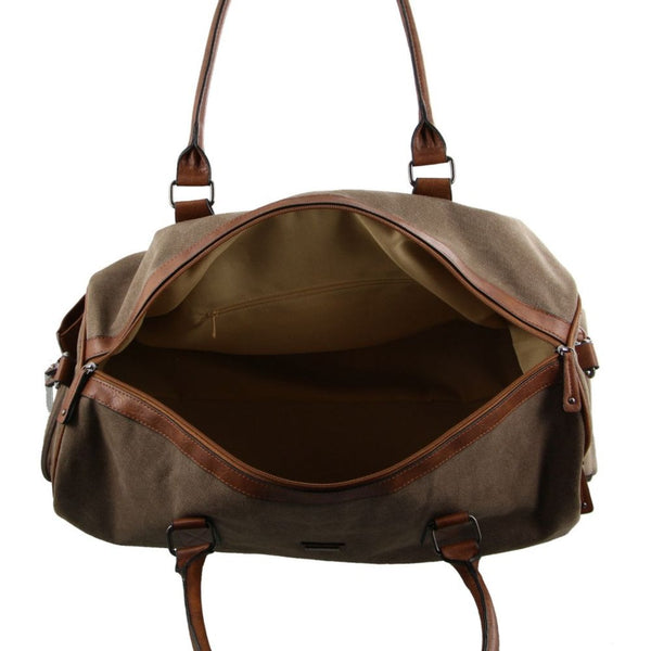 Pierre Cardin Canvas Overnight Duffle Bag in Brown