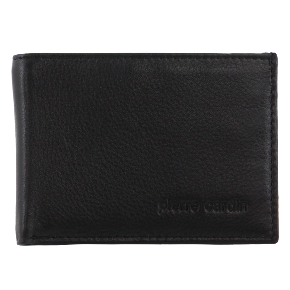 Pierre Cardin Italian Leather Two Tone Men's Wallet/Card Holder in Black-Midnight
