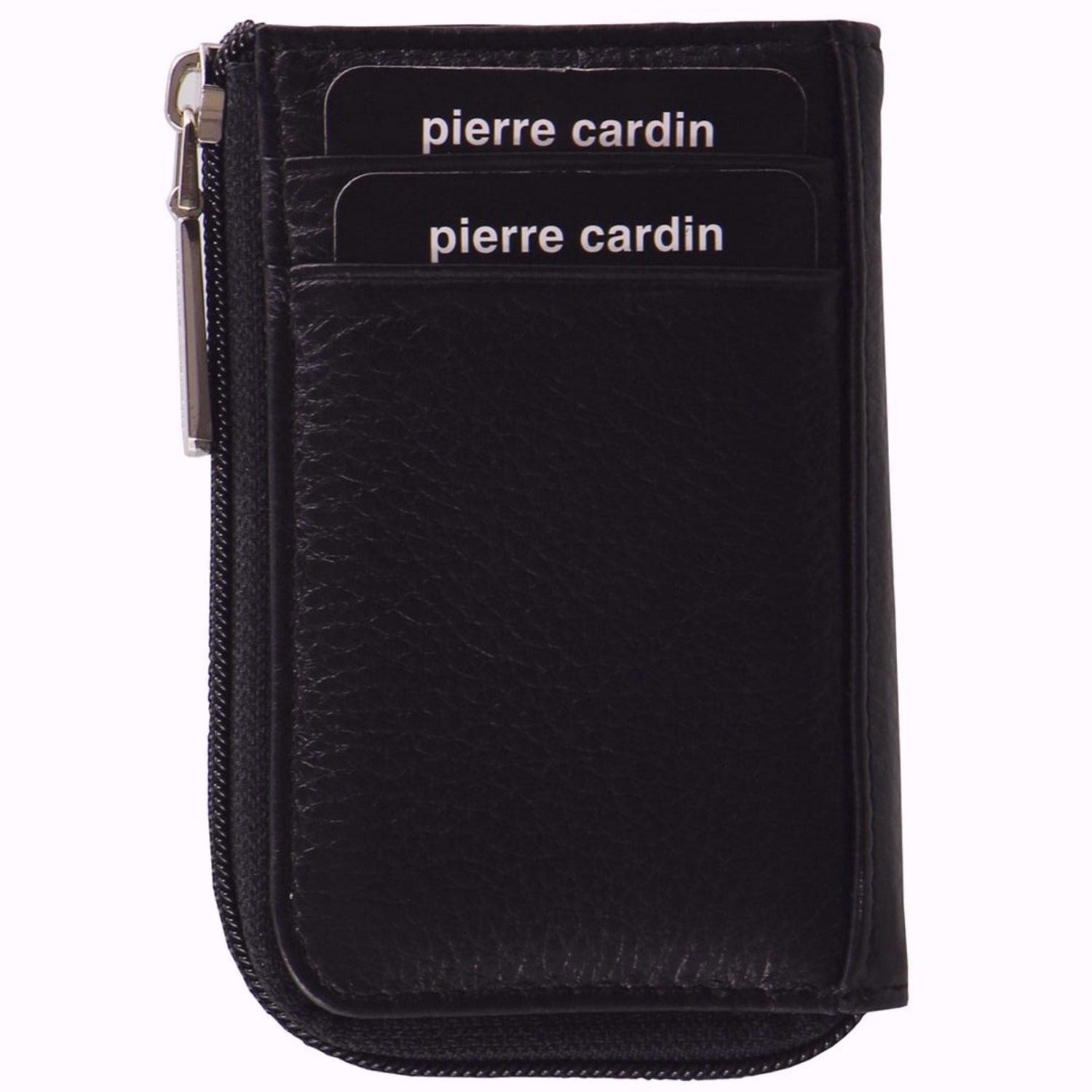 Pierre Cardin Italian Leather Key + Credit Card Holder in Black
