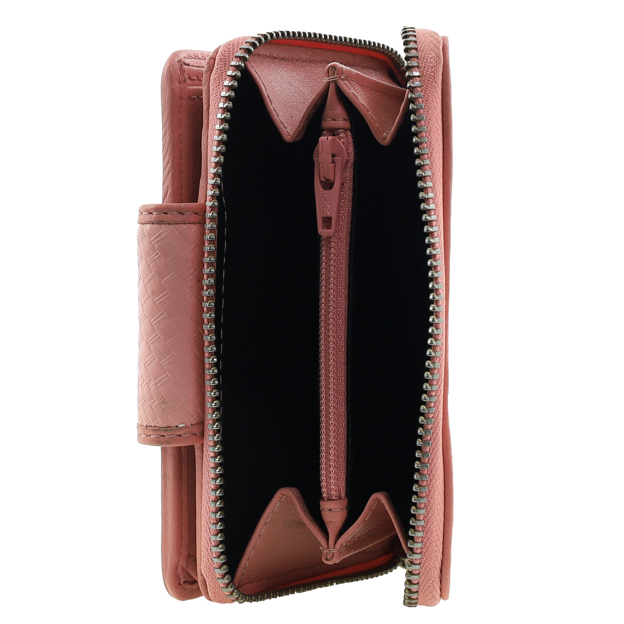 Pierre Cardin Genuine Leather Ladies Bi-Fold Wallet with Zip Coin Section in Pink