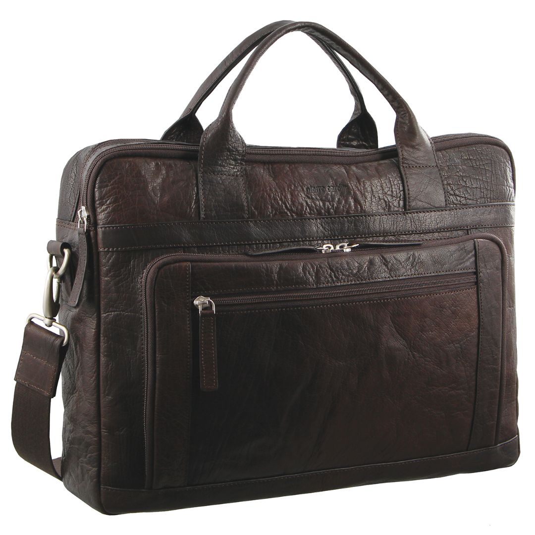 Pierre Cardin Rustic Leather Computer Bag