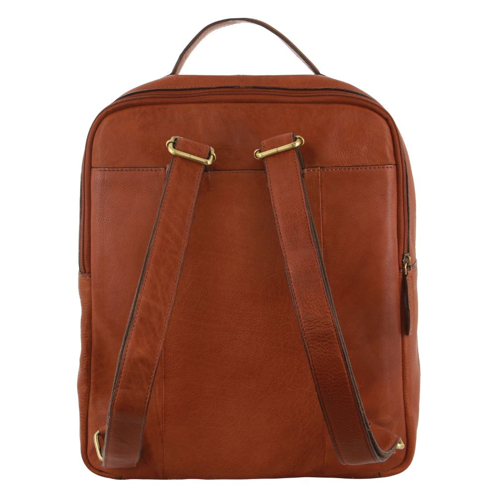 Pierre Cardin Rustic Leather Business Backpack/Computer Bag