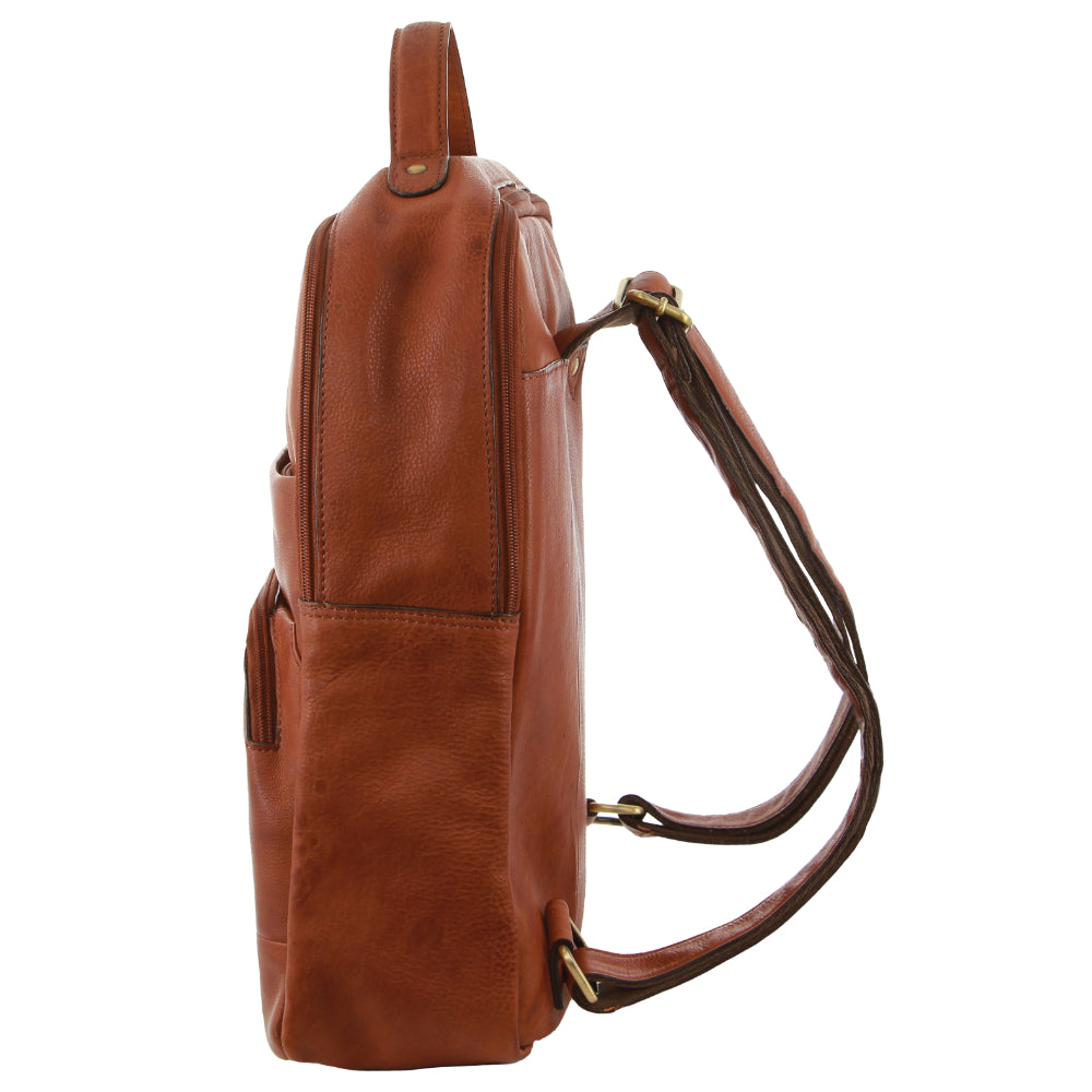 Pierre Cardin Rustic Leather Business Backpack/Computer Bag