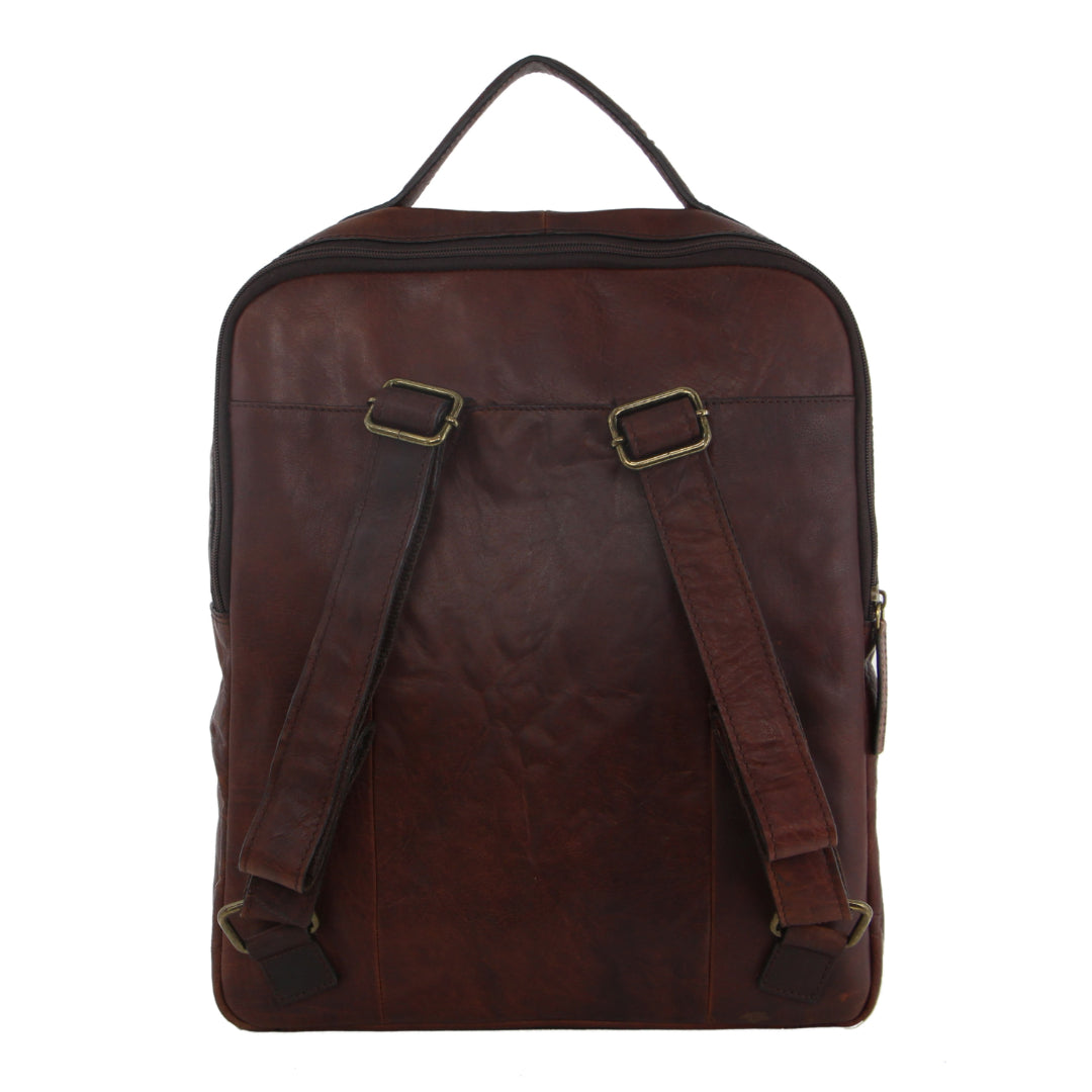 Pierre Cardin Rustic Leather Business Backpack/Computer Bag