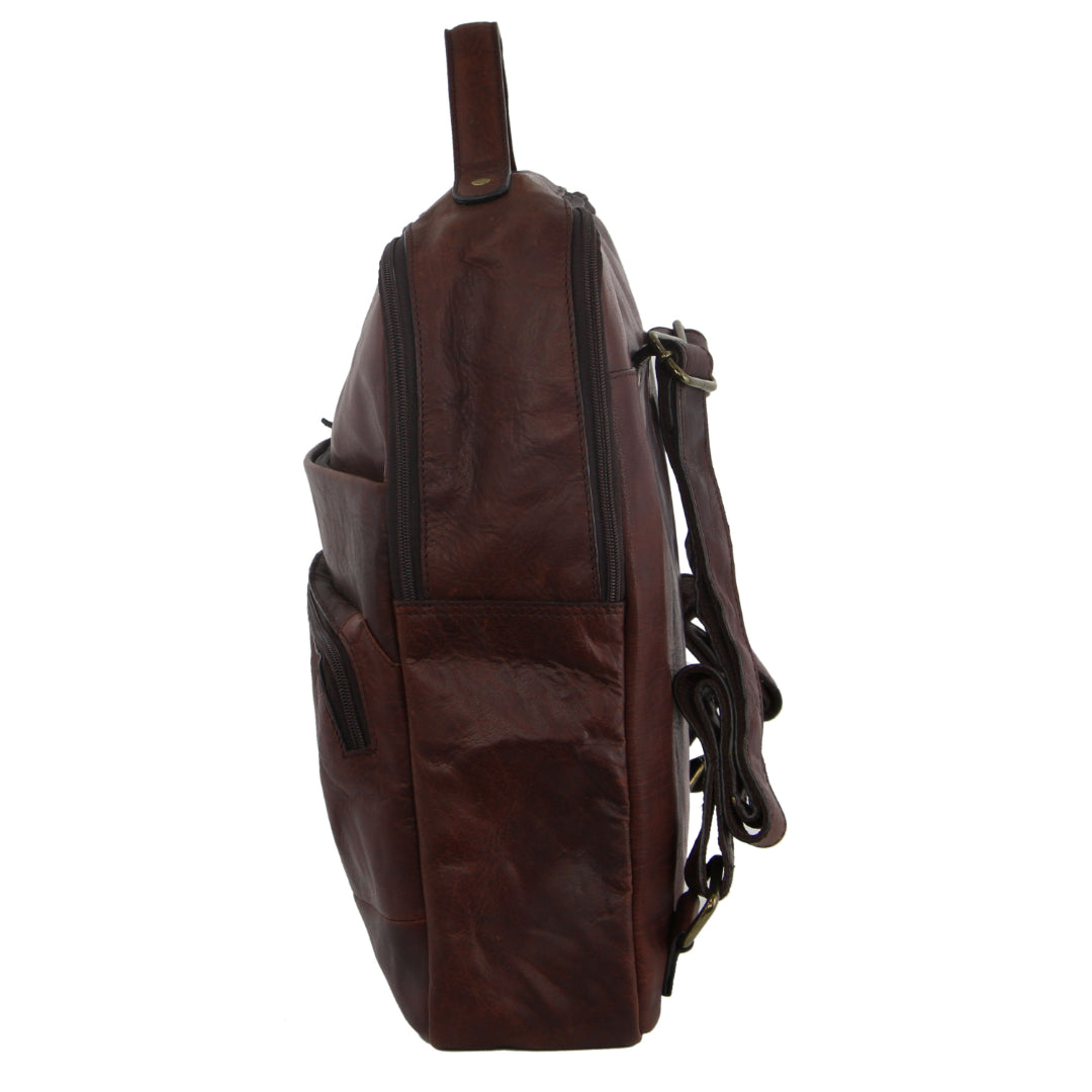 Pierre Cardin Rustic Leather Business Backpack/Computer Bag