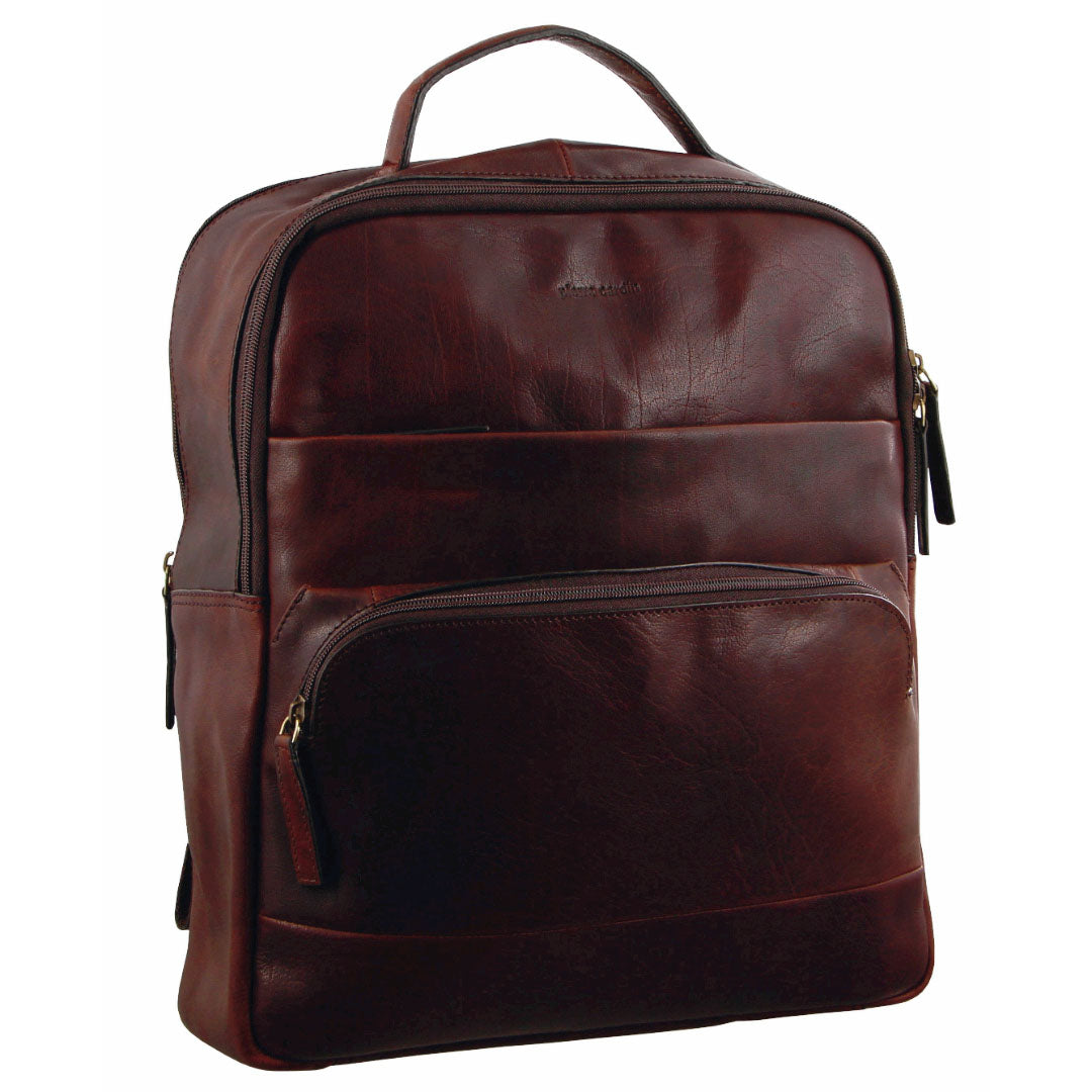 Pierre Cardin Rustic Leather Business Backpack/Computer Bag