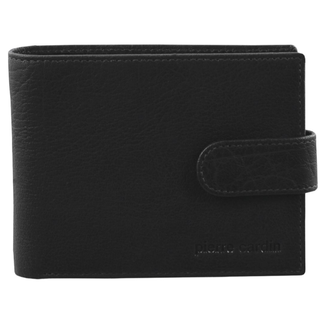 Pierre Cardin Rustic Leather Men's Wallet in Black