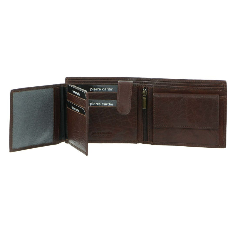 Pierre Cardin Rustic Leather Tri-Fold Mens Wallet
