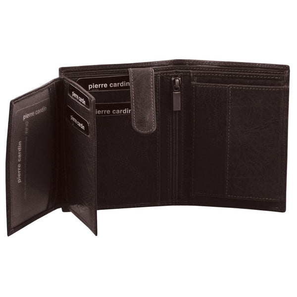 Pierre Cardin Rustic Leather Tri-Fold Mens Wallet