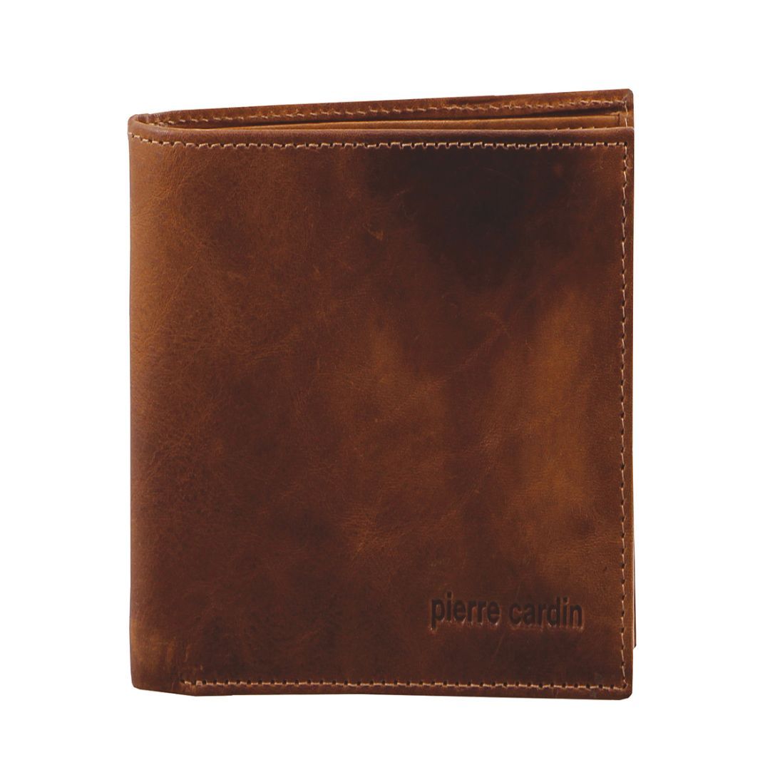 Pierre Cardin Rustic Leather Tri-Fold Men's Wallet