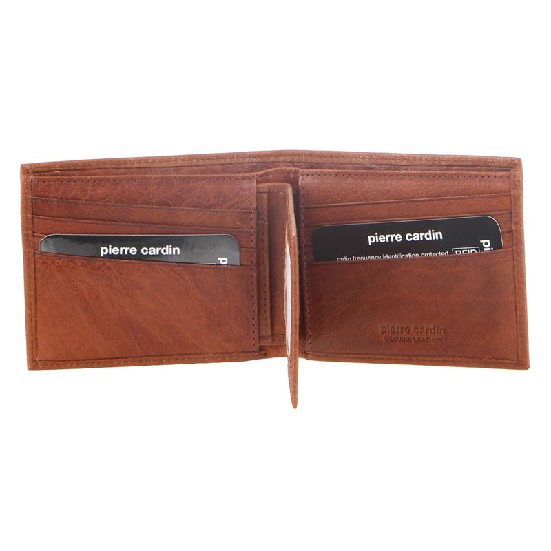 Pierre Cardin Rustic Leather Bi-Fold Mens Wallet