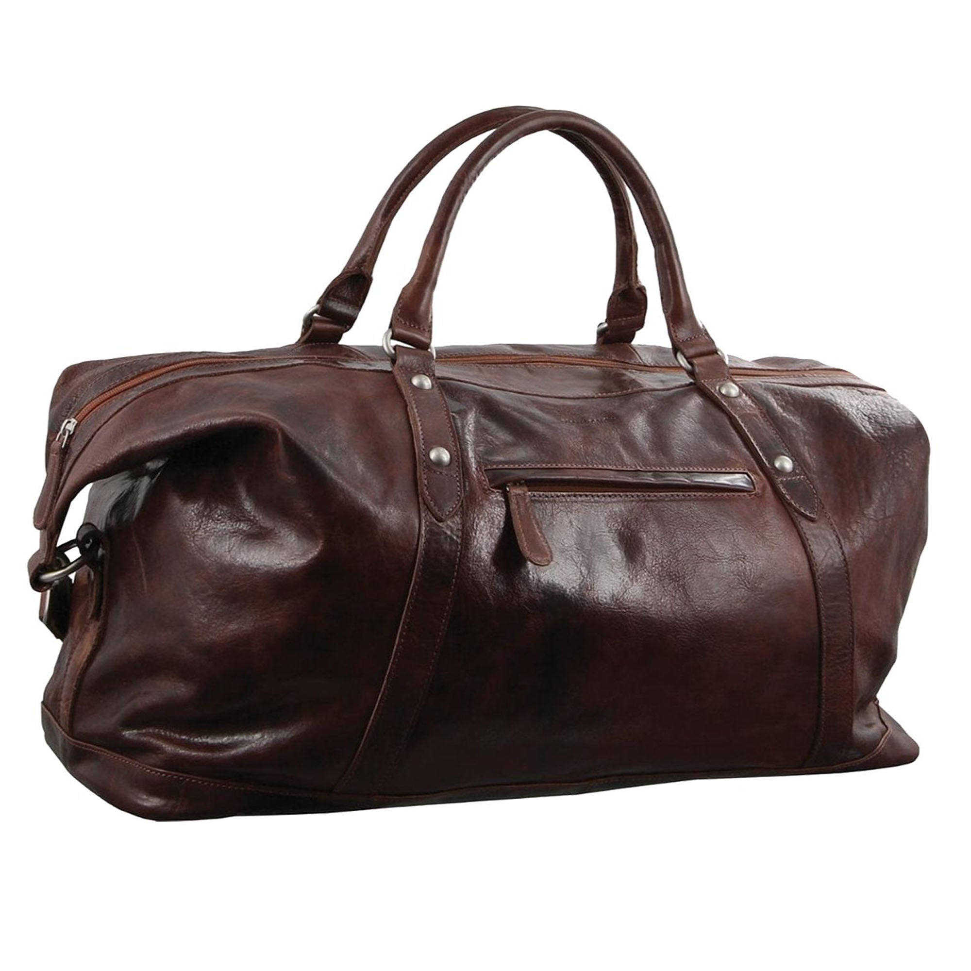 Pierre Cardin Rustic Leather Overnight Bag