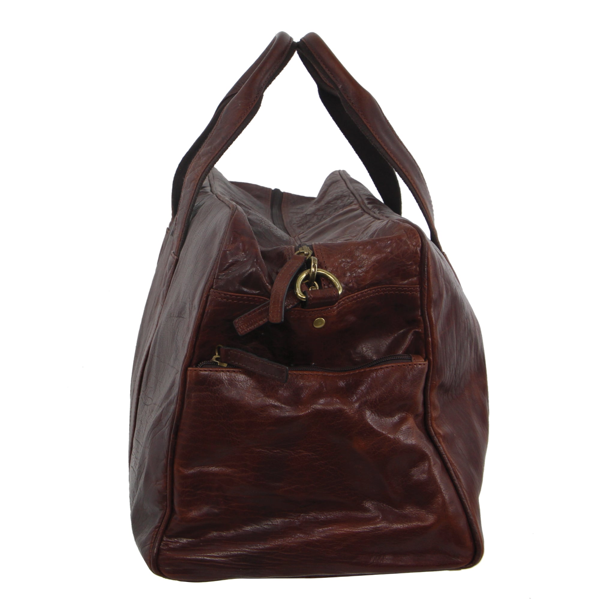 Pierre Cardin Rustic Leather Business/Overnight Bag in Chestnut