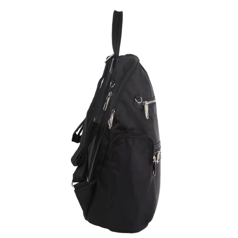 Pierre Cardin Nylon Anti-Theft Backpack in Black