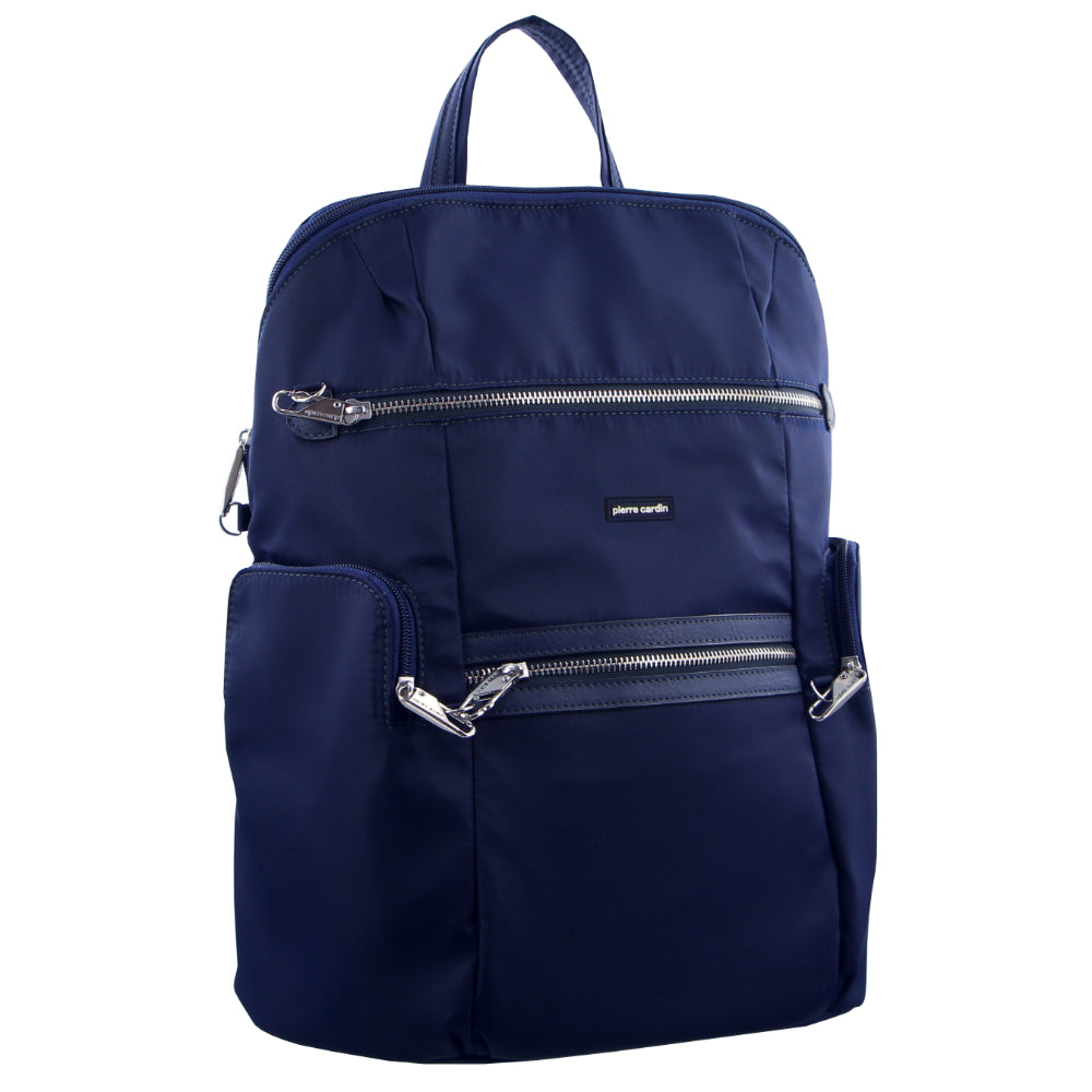 Pierre Cardin Nylon Anti-Theft Backpack in Navy