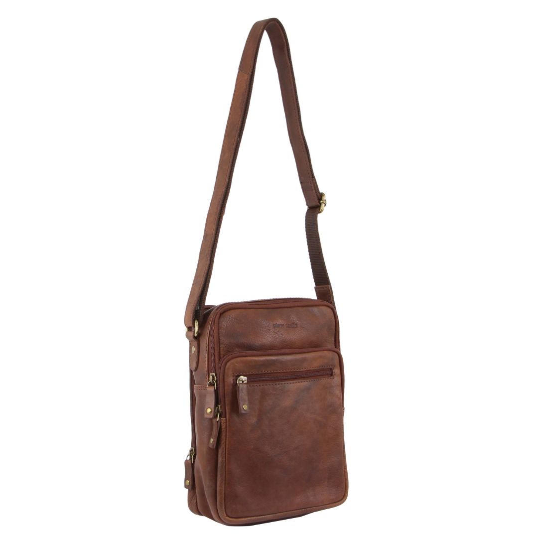 Pierre Cardin Rustic Leather Cross Body/Tablet Bag